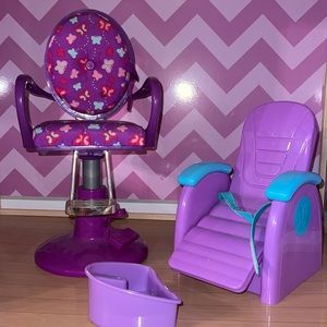 18” doll salon chairs - Purple